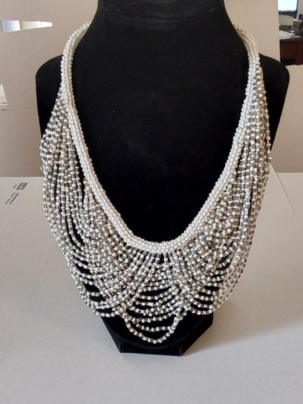 Beaded Bib Statement Necklace
